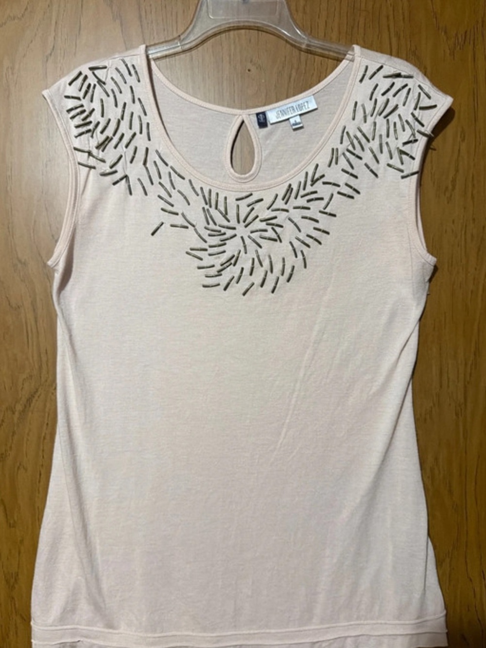 Jennifer Lopez Blush Pink Embellished Tank Top